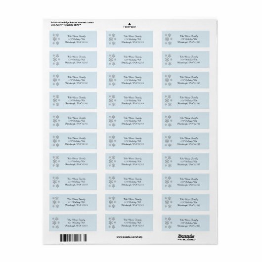 Frosty Snowflake return address label (Full Sheet)