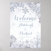 Frosty Snowflakes Wedding Welcome Poster (Voorkant)