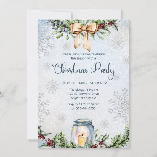 Frosty Snowly Winter Kerstfeest Kaart (Voorkant)