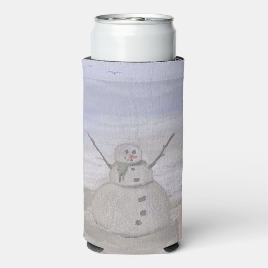Frosty Snowman bij de Beach Seltzer Koelbox Seltzer Blikjeskoeler (Seltzer Achterkant)