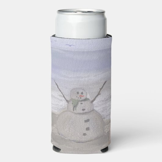 Frosty Snowman bij de Beach Seltzer Koelbox Seltzer Blikjeskoeler (Seltzer Voorkant)