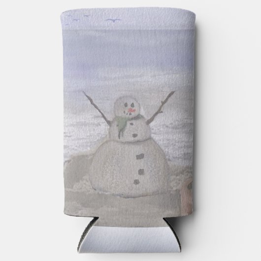 Frosty Snowman bij de Beach Seltzer Koelbox Seltzer Blikjeskoeler (Voorkant)