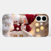 Frosty Snowman Broers en Zussen Winter Joy Case-Mate iPhone Case (Achterkant (horizontaal))