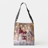 Frosty Snowman Broers en Zussen Winter Joy Crossbody Tas (Achterkant)
