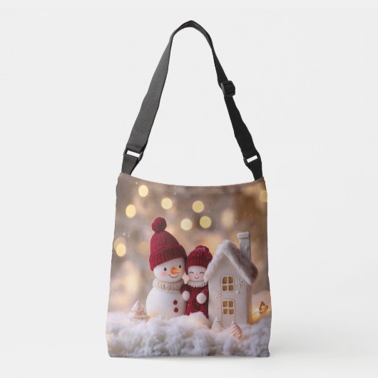 Frosty Snowman Broers en Zussen Winter Joy Crossbody Tas (Voorkant)
