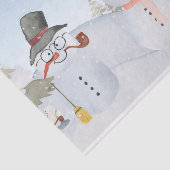 Frosty Snowman en Friends Winter Snow Scene Tissuepapier (Detail)