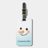Frosty Snowman Face Cartoon Bagagelabel (Voorkant verticaal)