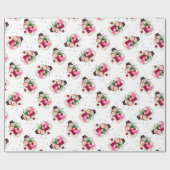 Frosty Snowman Family - Roze Cadeaupapier (Vlak)