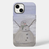 Frosty Snowman in het strand Case-Mate iPhone Case (Achterkant)