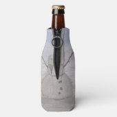Frosty Snowman in het strand Flesjeskoeler (Fles Achterkant)