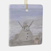 Frosty Snowman in het strand Keramisch Ornament (Rechts)