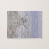 Frosty Snowman in het strand Legpuzzel (Horizontaal)