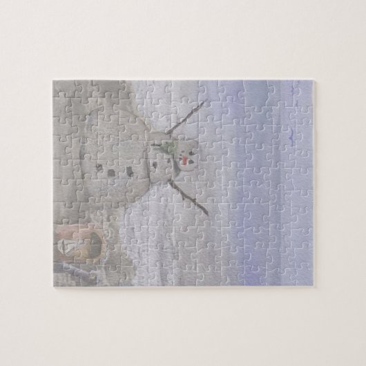Frosty Snowman in het strand Legpuzzel (Horizontaal)