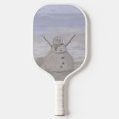 Frosty Snowman in het strand Pickleball Paddle (Voorkant)