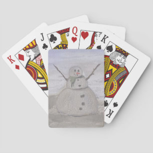 Frosty Snowman in het strand Pokerkaarten