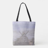 Frosty Snowman in het strand Tote Bag (Achterkant)