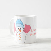Frosty Snowman in roze Koffiemok (Voorkant links)