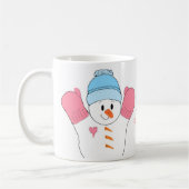 Frosty Snowman in roze Koffiemok (Links)