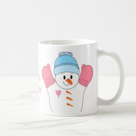 Frosty Snowman in roze Koffiemok (Rechts)
