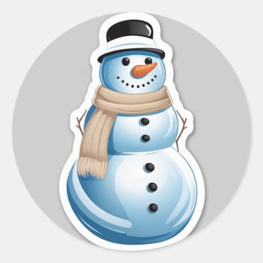 Frosty Snowman kinder Ronde Sticker (Voorkant)