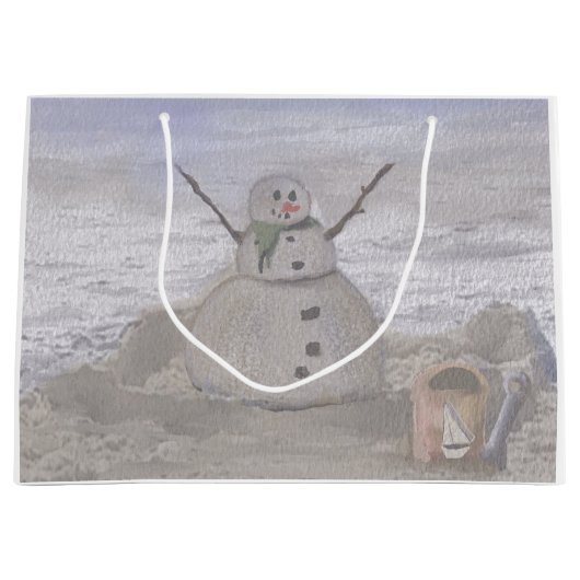 Frosty Snowman op de band Grote Gift Bag Groot Cadeauzakje (Voorkant)
