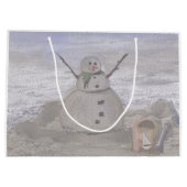 Frosty Snowman op de band Grote Gift Bag Groot Cadeauzakje (Achterkant)