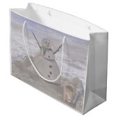 Frosty Snowman op de band Grote Gift Bag Groot Cadeauzakje (Achterkant Gekanteld)