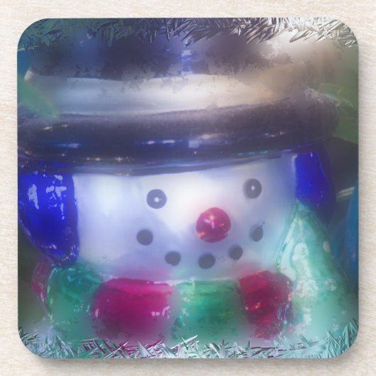 Frosty Snowman-Ornament Bier Onderzetter (Voorkant)