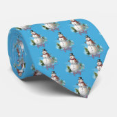 Frosty Snowman Pattern Stropdas (Opgerold)