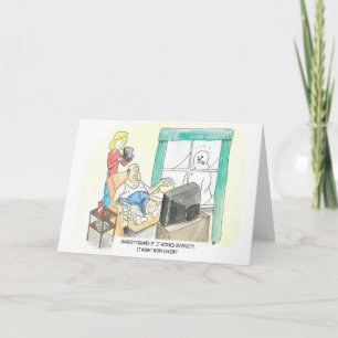 Frosty Snowman Pet op Bert Humorous Feestdagen Kaart