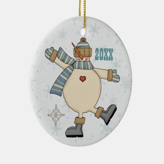 Frosty Snowman Plays in Snow Keepomwille Ornament (Rechts)