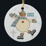 Frosty Snowman Plays in Snow Keepomwille Ornament<br><div class="desc">Als je van sneeuwpoppen en sneeuwvlokken houdt,  dan hou je van deze schattige,  dubbelzijdige versiering met Frosty the Snowman die in de sneeuw speelt!  U kunt de datum in het huidige jaar veranderen of het volledig verlaten!</div>