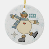 Frosty Snowman Plays in Snow Keepomwille Ornament (Voorkant)