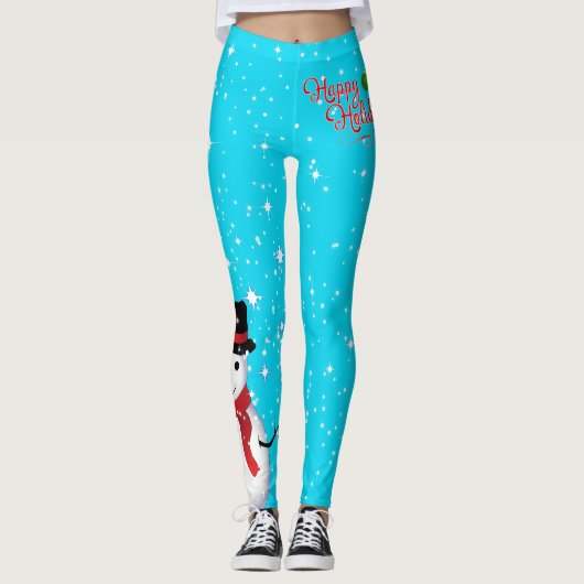 Frosty Snowman Prettige feestdagen Starry on Your Leggings (Voorkant)