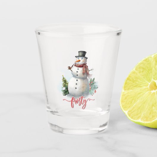 Frosty Snowman Shot Glass Shot Glas (Voorkant)