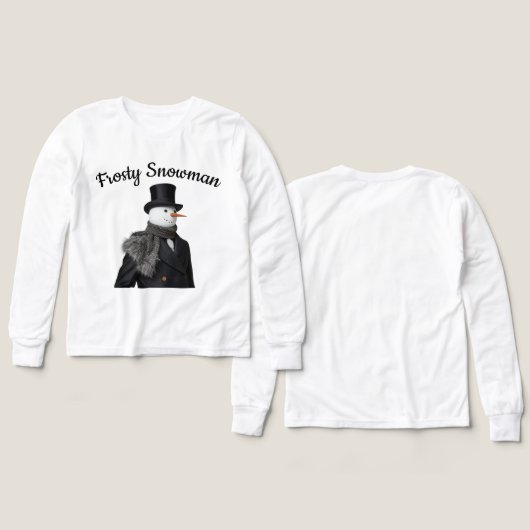 Frosty Snowman Simple Elegant Chirstmas Snowman (Voorkant /achterkant)