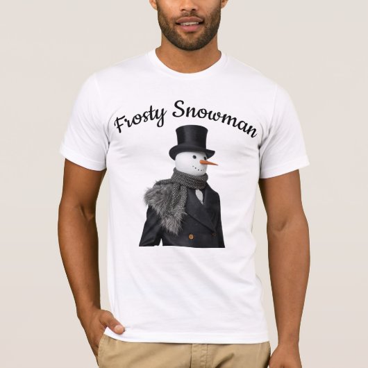 Frosty Snowman Simple Elegant Chirstmas Snowman  T-shirt (Voorkant)