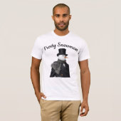 Frosty Snowman Simple Elegant Chirstmas Snowman  T-shirt (Voorkant volledig)
