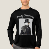 Frosty Snowman Simple Elegant Chirstmas Snowman  Tri-Blend Shirt (Voorkant volledig)
