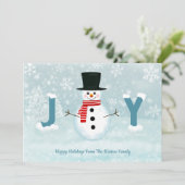 Frosty Snowman Winter Wonderland Joy Kerstmis Feestdagenkaart (Staand voorkant)