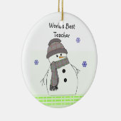 Frosty Snowman World's BestTeacher Keramisch Ornament (Rechts)