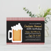 Frosty Stein 60th Birthday Invitations Kaart (Staand voorkant)