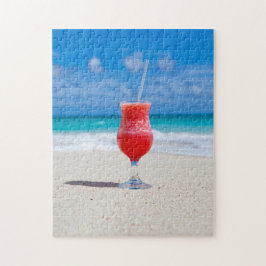 Frosty Strawberry-Drink op het strand Legpuzzel