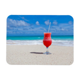 Frosty Strawberry-Drink op het strand Magneet