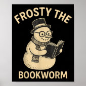 Frosty The Bookworm Snowman Reading Poster (Voorkant)