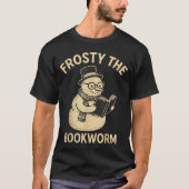 Frosty The Bookworm Snowman Reading T-shirt (Voorkant)