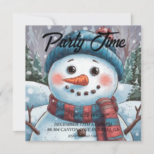 Frosty the Sneeuwman Uitnodiging (Voorkant)
