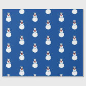 Frosty The Snow Cat - Blauw Cadeaupapier (Vlak)