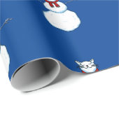 Frosty The Snow Cat - Blauw Cadeaupapier (Rol Hoek)