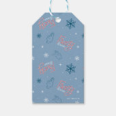 Frosty the Snowman Blue Snowflake Pattern Cadeaulabel (Voorkant)